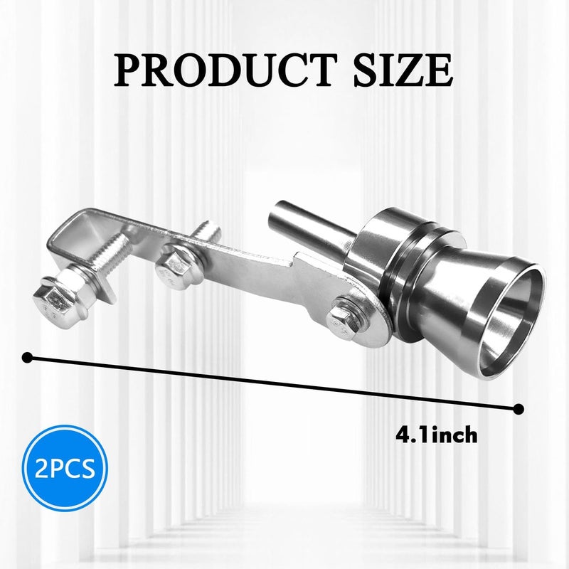 Hirificing 2PCS Exhaust Turbo Whistle, Loud Turbo Sound Booster Exhaust Muffler Pipe Aluminum Alloy Whistle,Car Roar Maker Turbo Sound Enhancer Whistle Simulator(XL-Silver) - Image 2